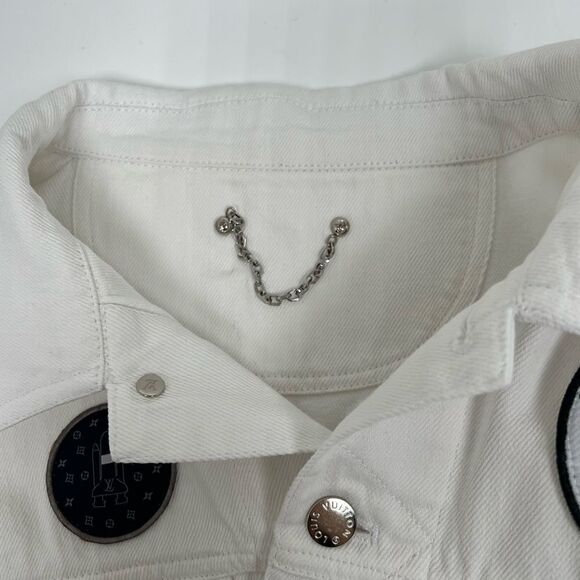 Louis Vuitton White Space Applique Denim Jacket Size 52 Large L - Picture 6 of 11